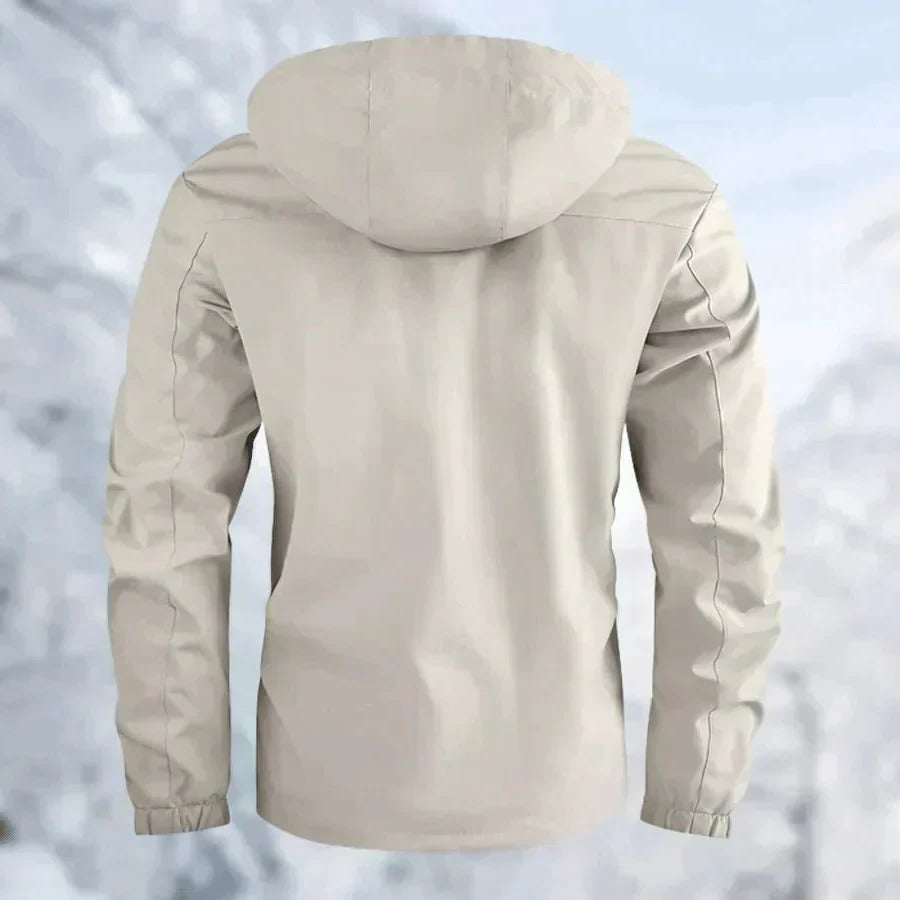 Men's Waterproof Jacket with Removable Packable Hood and Breathable Liner, Windproof Valideals Outlet