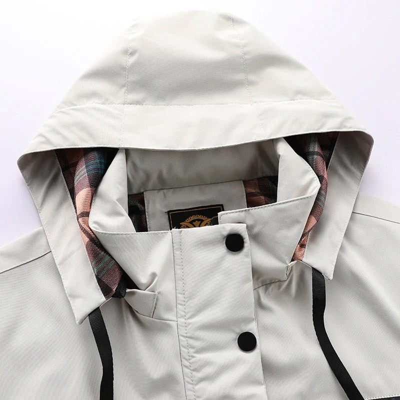 Men's Waterproof Jacket with Removable Packable Hood and Breathable Liner, Windproof Valideals Outlet