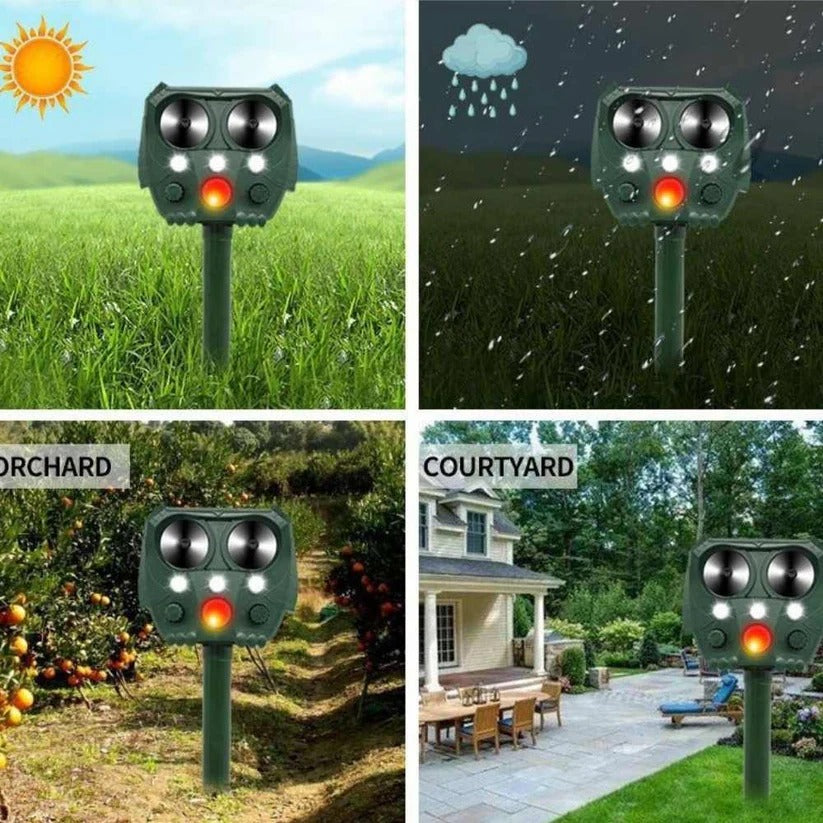 Ultrasonic Cat Repellent with Solar Charging and Motion Sensor, 26ft 110° Coverage Valideals Outlet