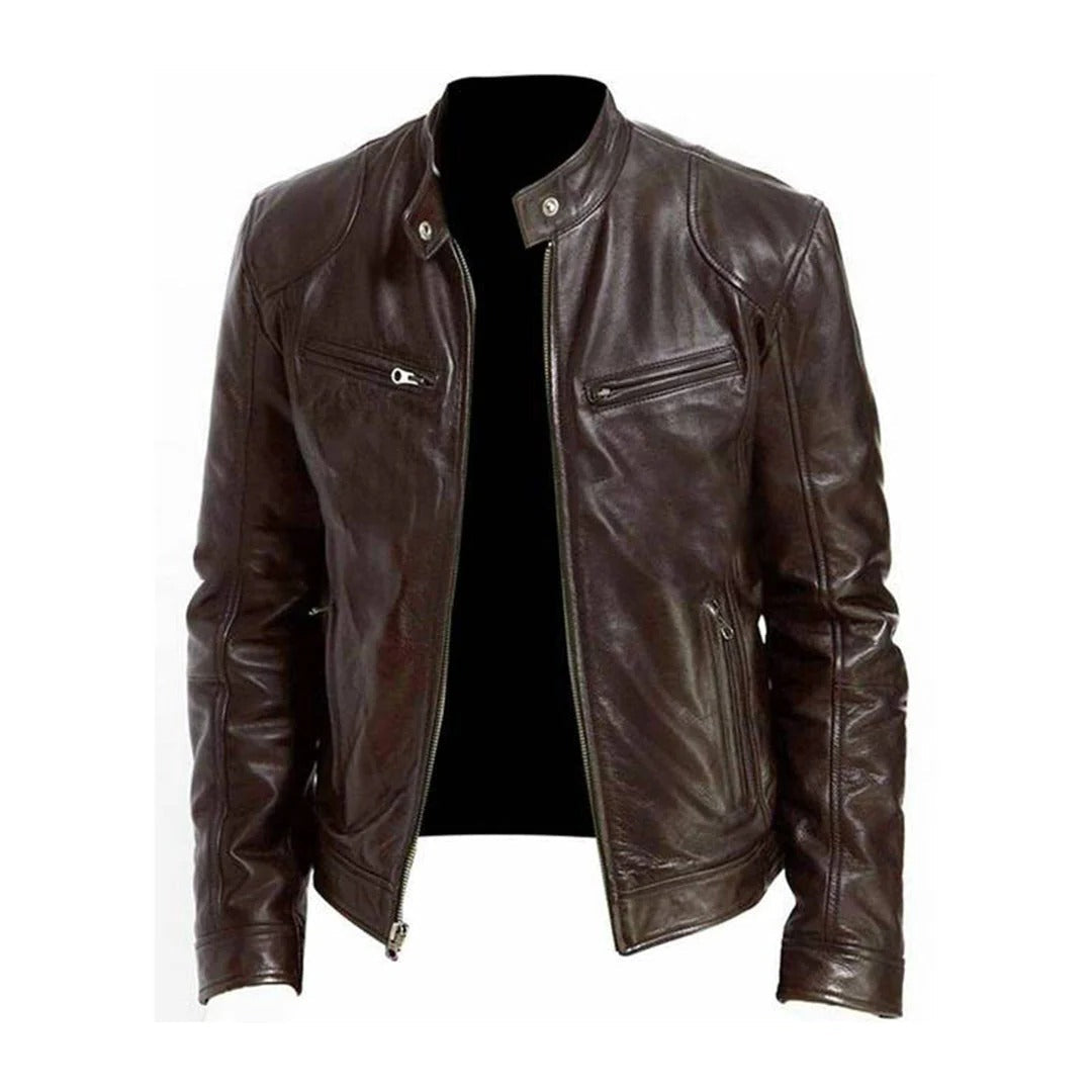 Leather Jacket for Men with Soft Lining and Lightweight PU Shell, XS to 3XL Valideals Outlet