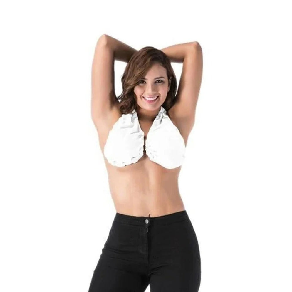 Terry Cloth Bra with Open Back Venting and Adjustable Rear Cord, Absorbent Cups Valideals Outlet