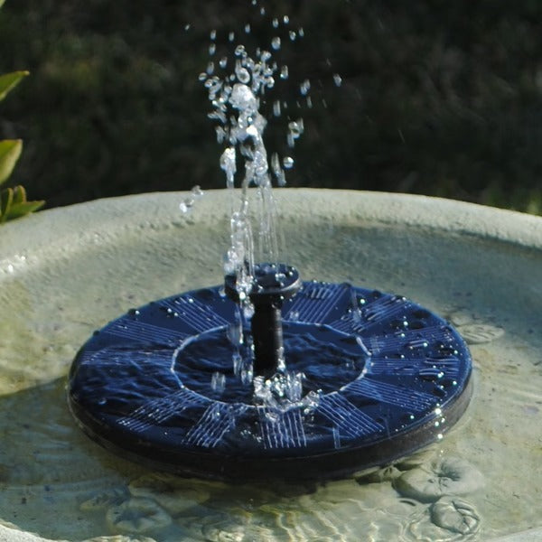 Solar Birdbath Fountain with 4 Spray Patterns and 7-Inch Floating Disk, Tool-Free Install Valideals Outlet
