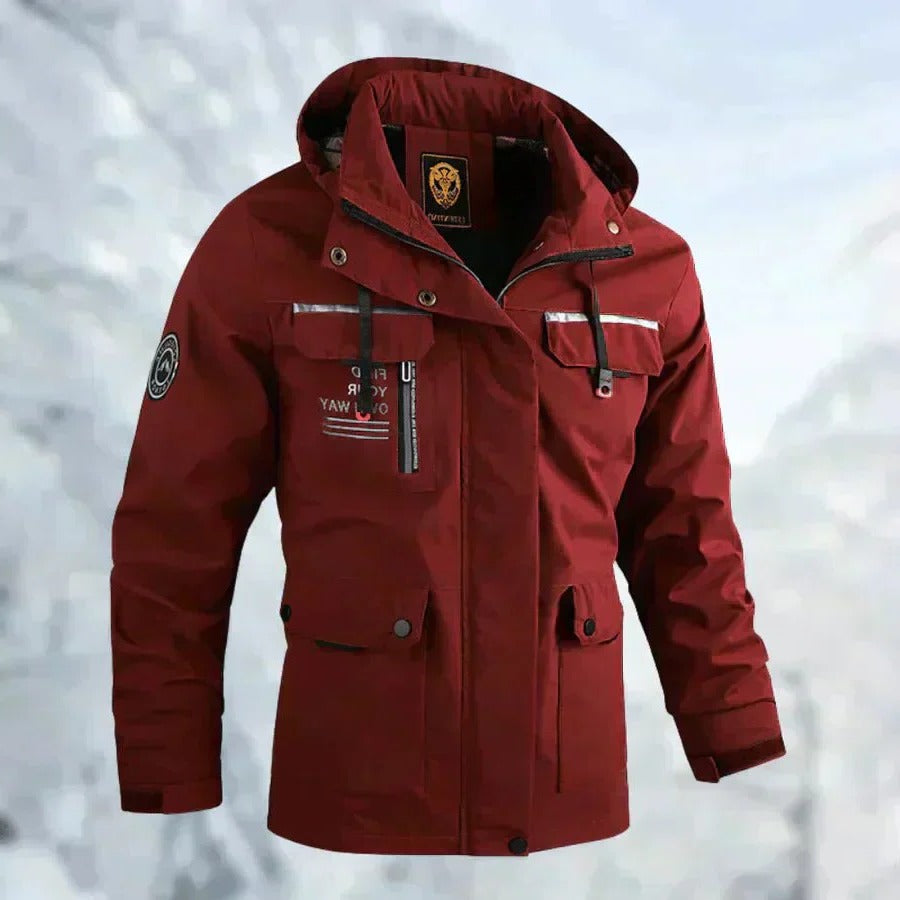 Men's Waterproof Jacket with Removable Packable Hood and Breathable Liner, Windproof Valideals Outlet