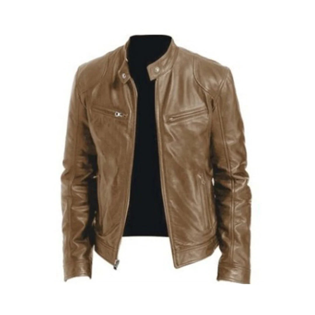 Leather Jacket for Men with Soft Lining and Lightweight PU Shell, XS to 3XL Valideals Outlet