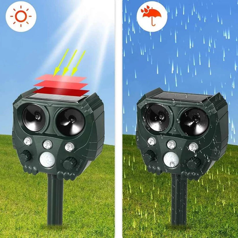 Ultrasonic Cat Repellent with Solar Charging and Motion Sensor, 26ft 110° Coverage Valideals Outlet