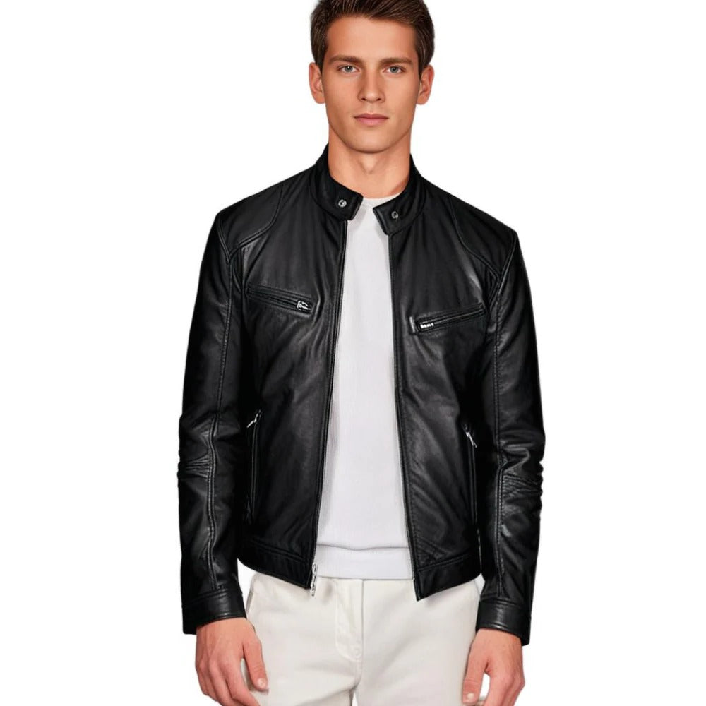 Leather Jacket for Men with Soft Lining and Lightweight PU Shell, XS to 3XL Valideals Outlet