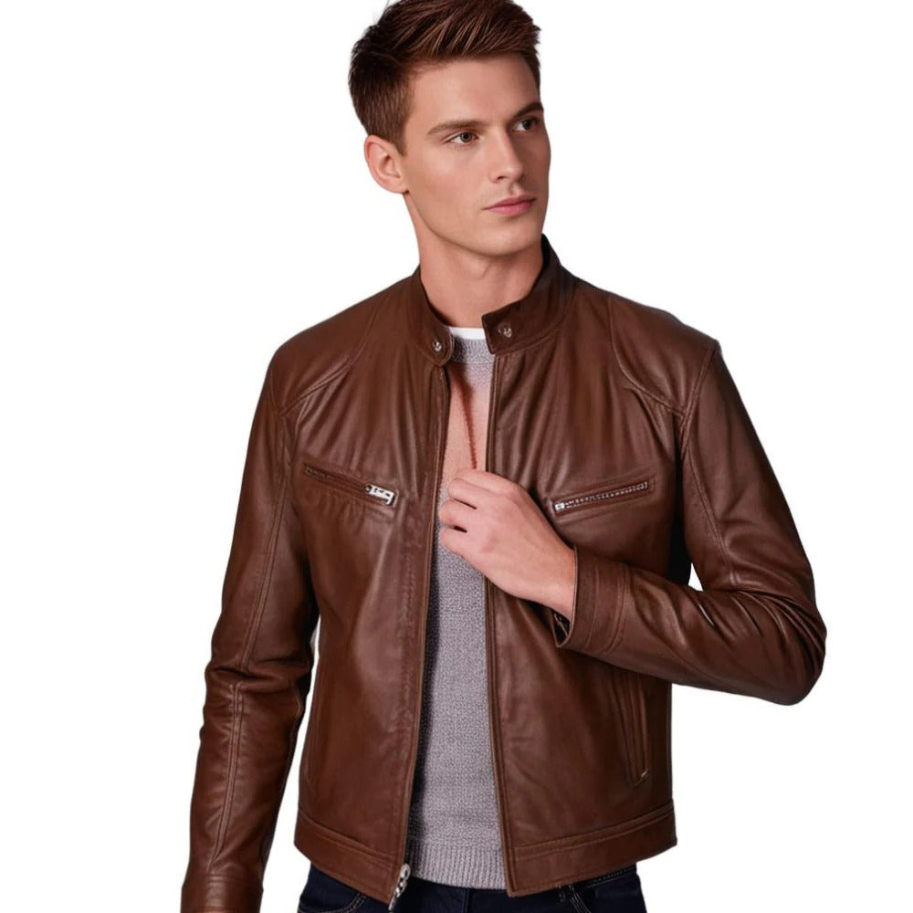 Leather Jacket for Men with Soft Lining and Lightweight PU Shell, XS to 3XL Valideals Outlet