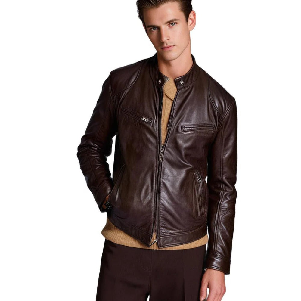 Leather Jacket for Men with Soft Lining and Lightweight PU Shell, XS to 3XL Valideals Outlet