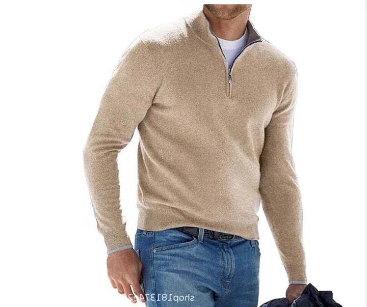 Cashmere Sweater for Men with Long Sleeve and Soft Knit Slim Fit, Seasonal Layering Valideals Outlet