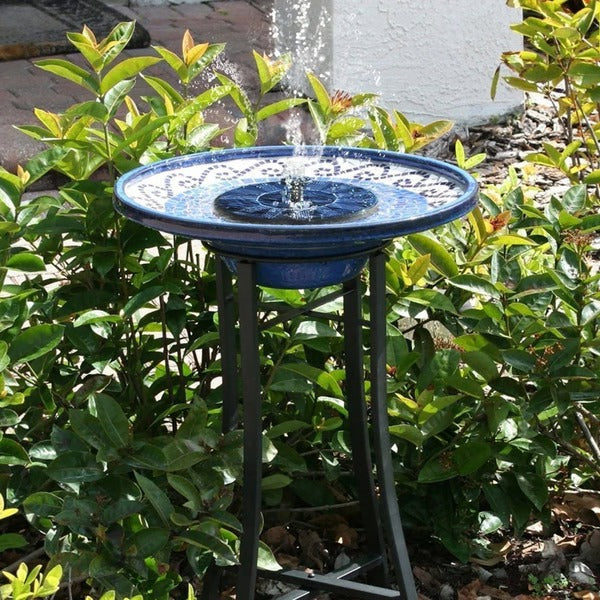 Solar Birdbath Fountain with 4 Spray Patterns and 7-Inch Floating Disk, Tool-Free Install Valideals Outlet