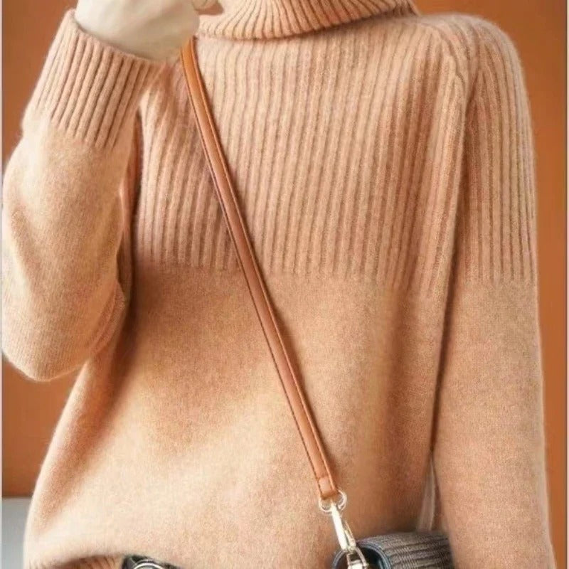 Cashmere Turtleneck Sweater with Lightweight Warmth and Ribbed Cuffs, Relaxed Fit Valideals Outlet
