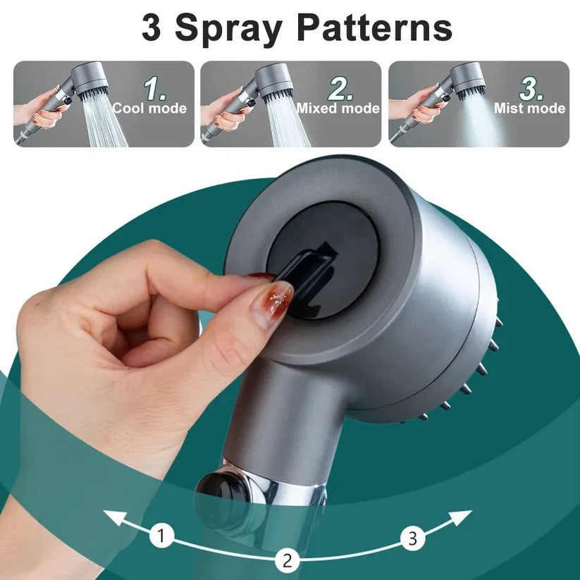 Pressure Boosting Shower Head with 9-Layer Filter and Push-Button Pause, Water Saving Valideals Outlet