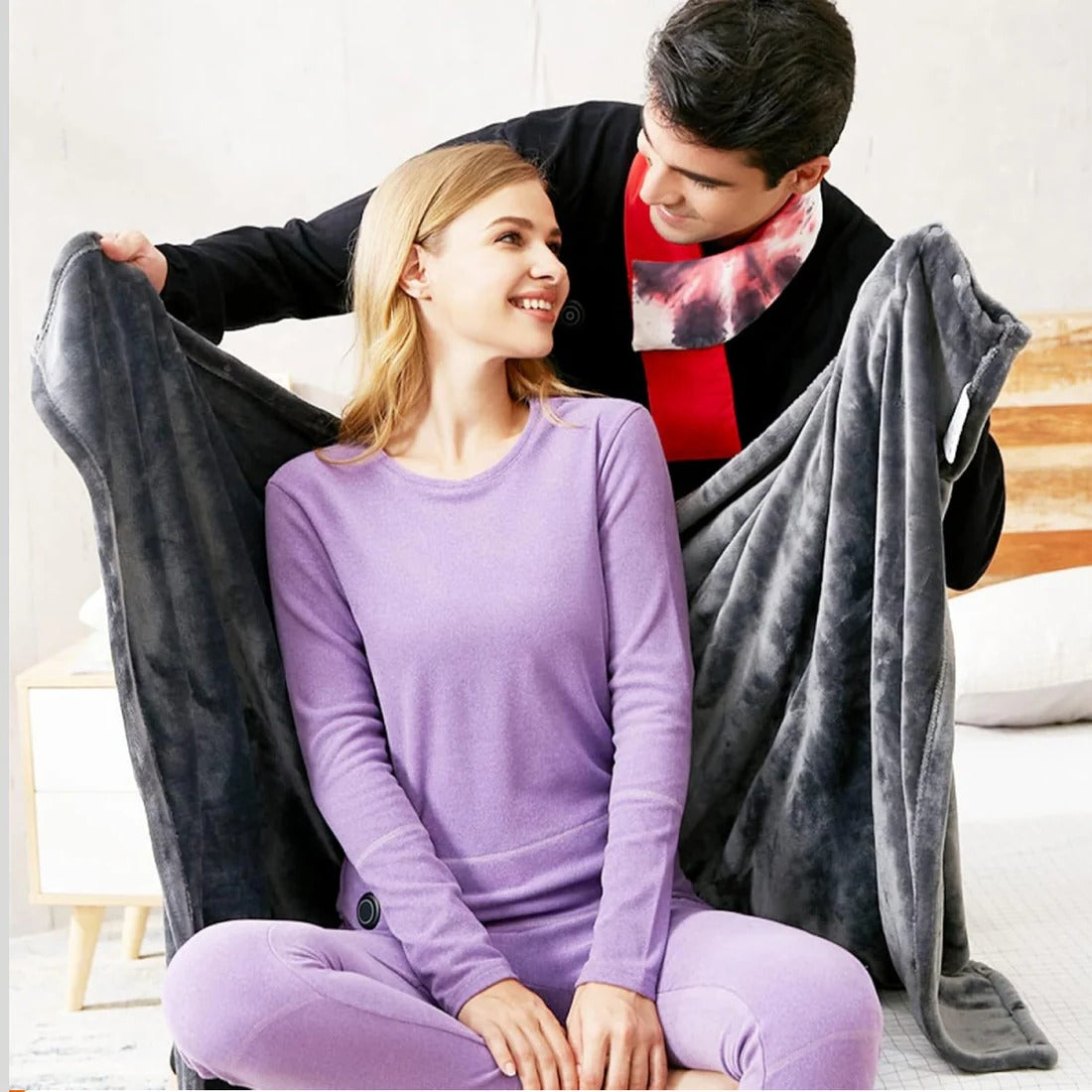 Heated Shawl with Instant Heating and Machine Washable Cover, USB Power Valideals Outlet