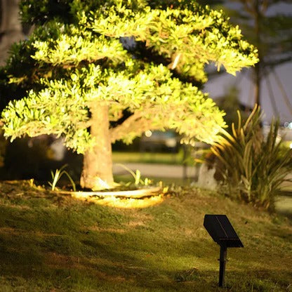 Solar Spotlight with Adjustable Zoom and RGB Lighting, 2200mAh Battery Valideals Outlet