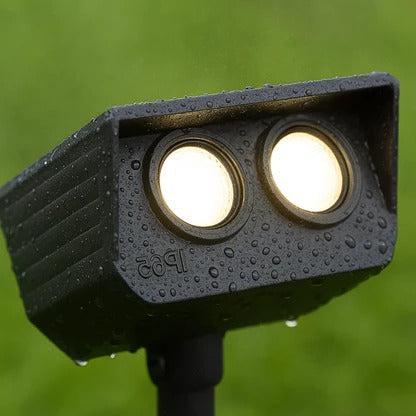 Solar Spotlight with Adjustable Zoom and RGB Lighting, 2200mAh Battery Valideals Outlet