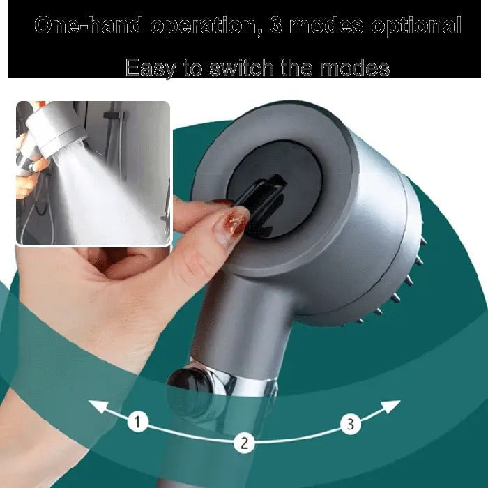 Pressure Boosting Shower Head with 9-Layer Filter and Push-Button Pause, Water Saving Valideals Outlet