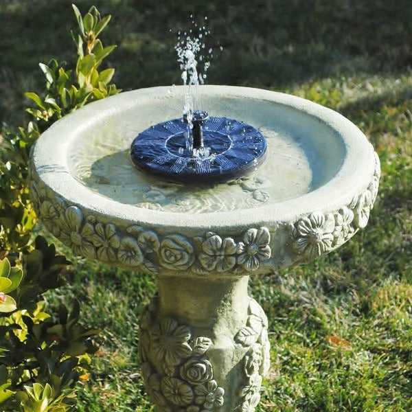 Solar Birdbath Fountain with 4 Spray Patterns and 7-Inch Floating Disk, Tool-Free Install Valideals Outlet