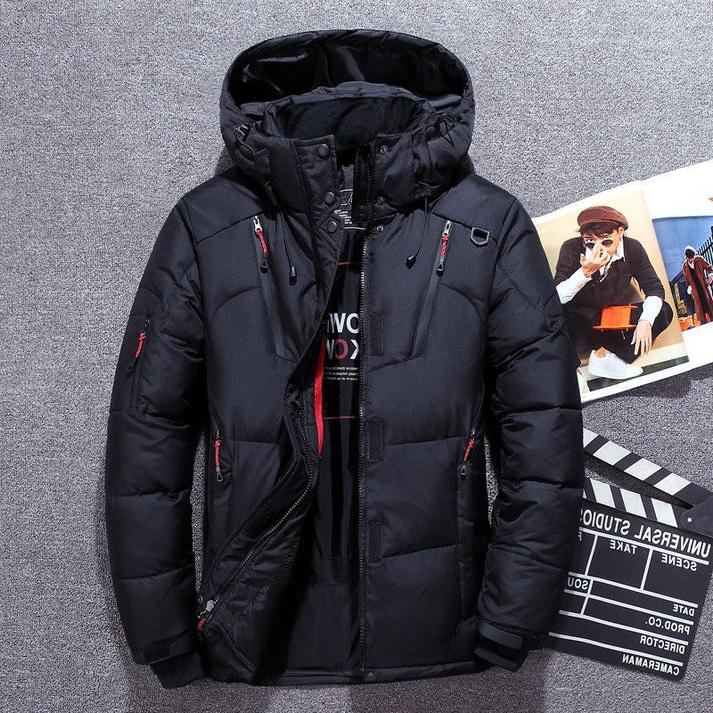 Insulated Winter Jacket with Adjustable Hood and Water-Repellent Shell, Zippered Pockets Valideals Outlet