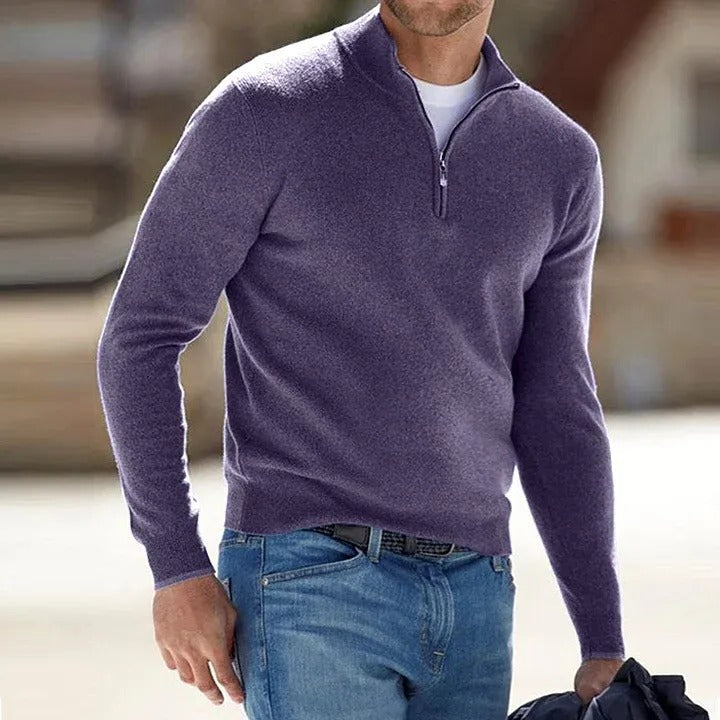 Cashmere Sweater for Men with Long Sleeve and Soft Knit Slim Fit, Seasonal Layering Valideals Outlet