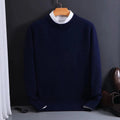 Men's Crew Neck Sweater with Cashmere-Like Softness and Ribbed Hem, Lightweight Warmth Valideals Outlet