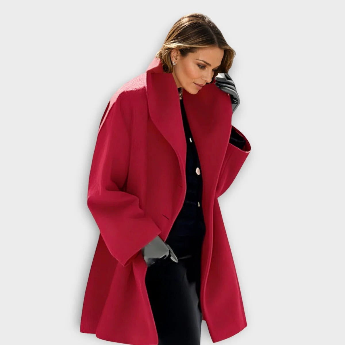 Women's Wool Coat with Windproof Outer and Soft Lining, Midlength Tailored Fit Valideals Outlet