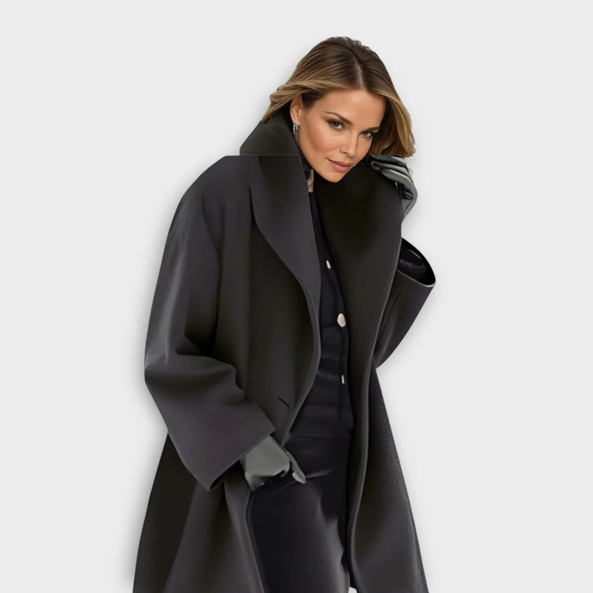 Women's Wool Coat with Windproof Outer and Soft Lining, Midlength Tailored Fit Valideals Outlet
