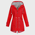 Women's Long Hooded Rain Jacket with Breathable Lining and Adjustable Hood, Waterproof Valideals Outlet