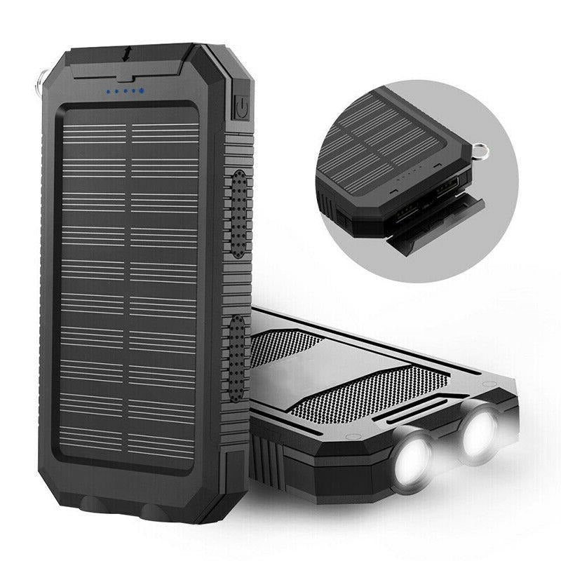 Solar Power Bank with 500000 mAh Capacity and Dual USB Outputs, Water-Resistant Valideals Outlet