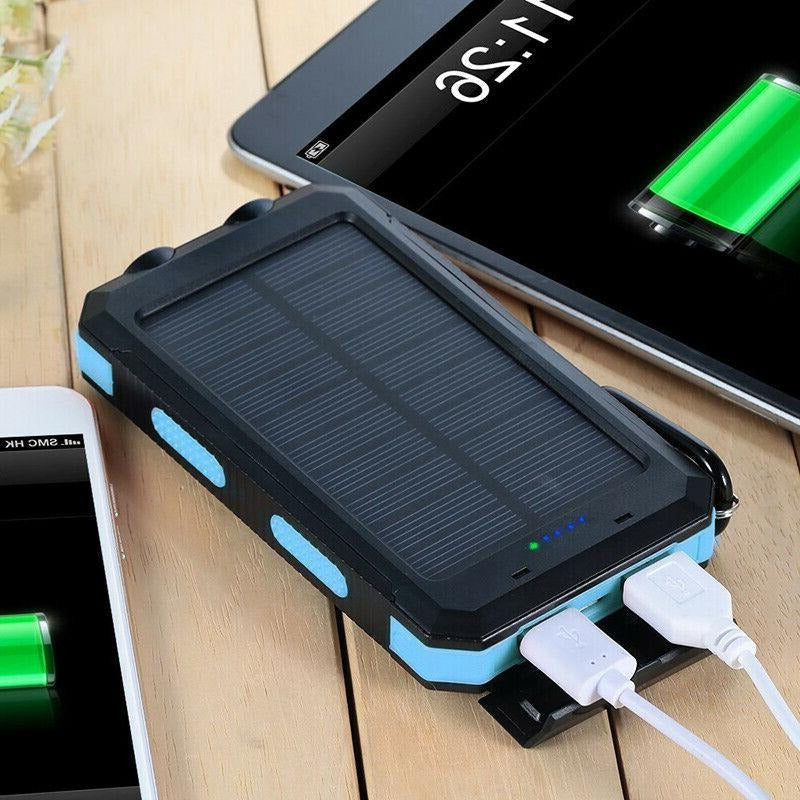 Solar Power Bank with 500000 mAh Capacity and Dual USB Outputs, Water-Resistant Valideals Outlet