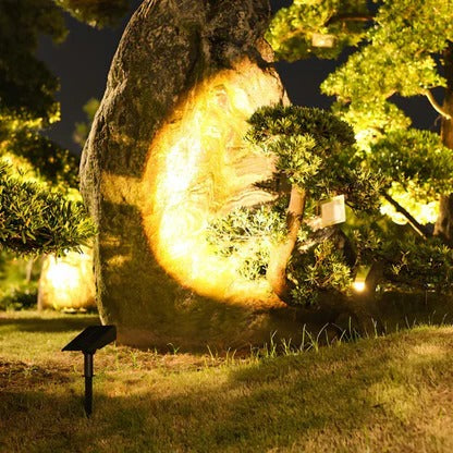 Solar Spotlight with Adjustable Zoom and RGB Lighting, 2200mAh Battery Valideals Outlet