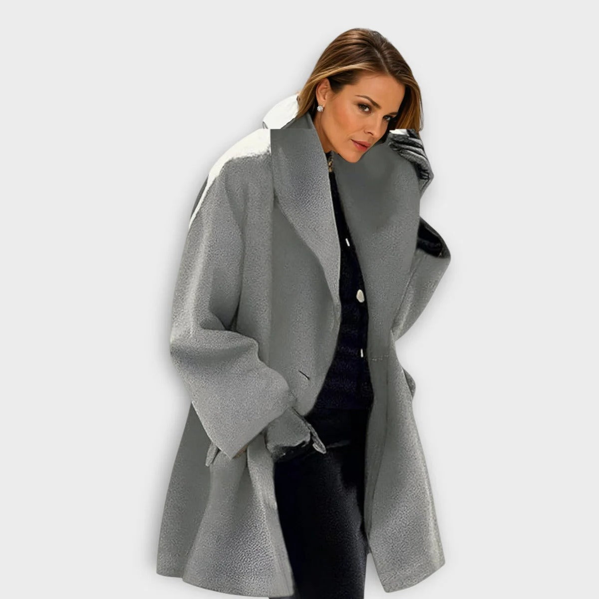 Women's Wool Coat with Windproof Outer and Soft Lining, Midlength Tailored Fit Valideals Outlet