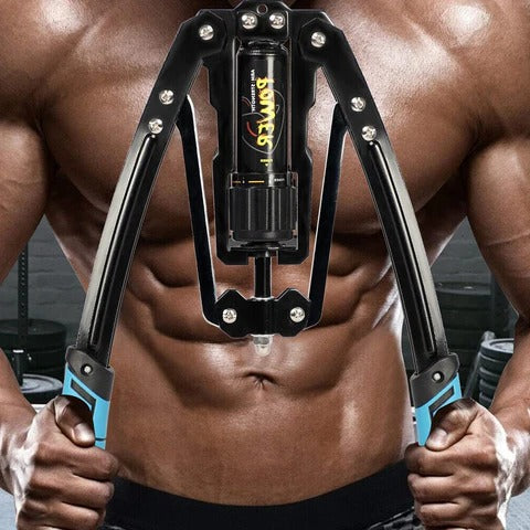 Adjustable Chest Exerciser with Hydraulic Resistance and Textured Grip Handles Valideals Outlet