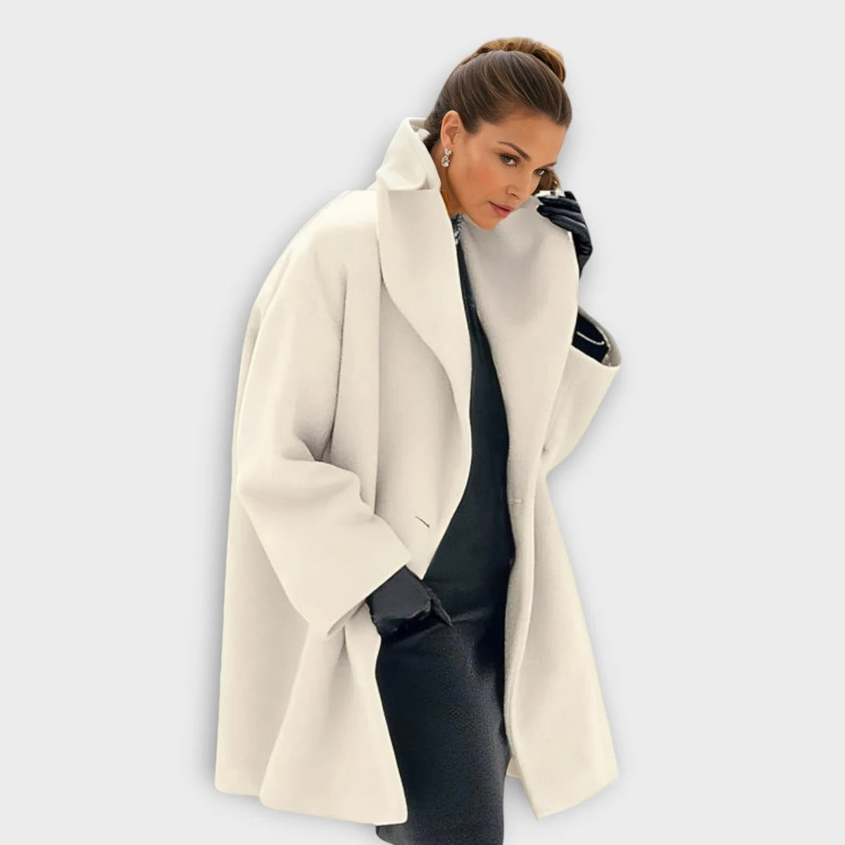 Women's Wool Coat with Windproof Outer and Soft Lining, Midlength Tailored Fit Valideals Outlet