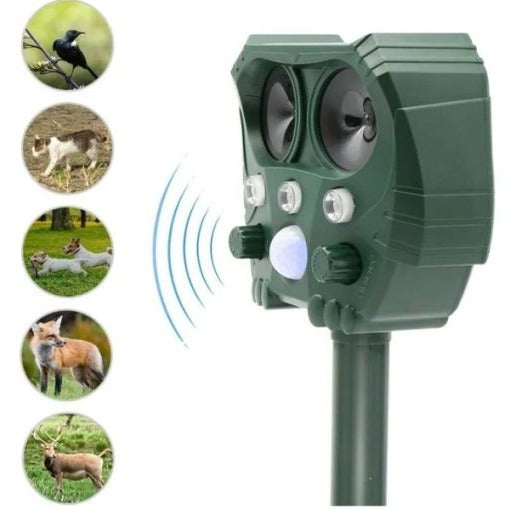 Motion-Activated Solar Snake Repeller with Ultrasonic Sound and Flashing Light, 30ft Range Valideals Outlet