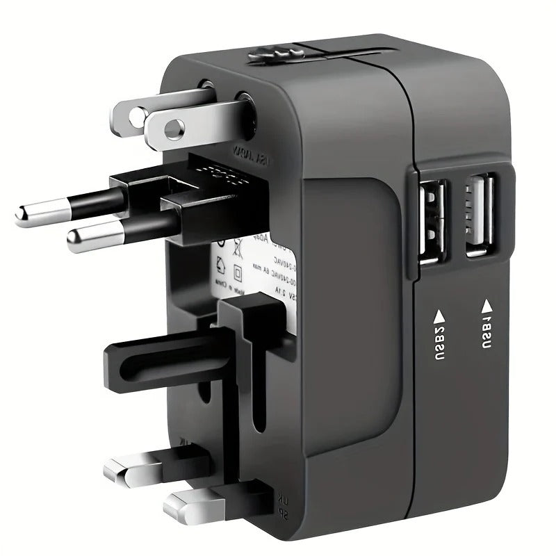 Universal Power Adapter with Dual USB Ports for International Travel Valideals Outlet