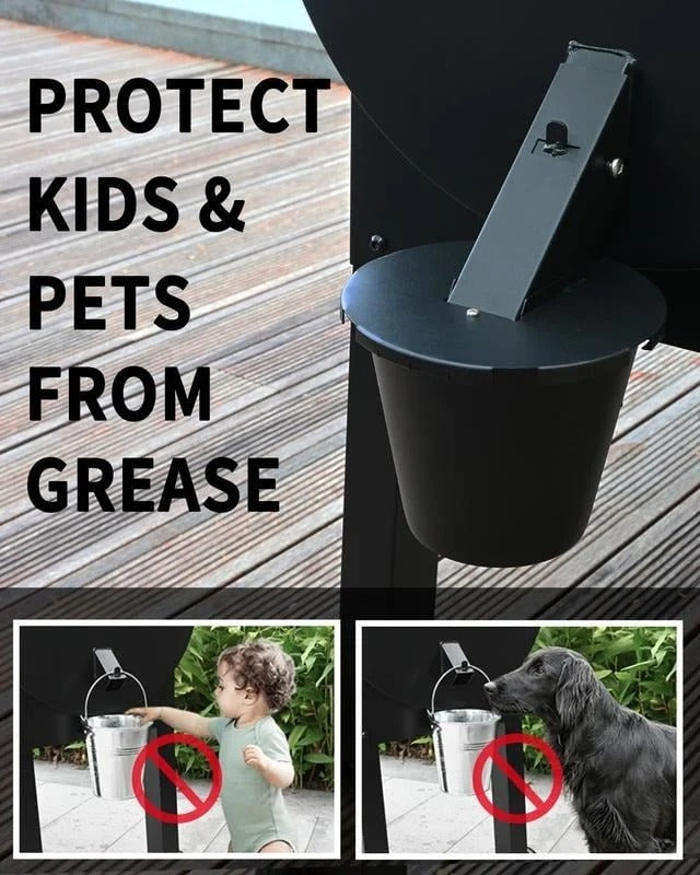 Grill Grease Collector with Fitted Lid and Reusable Liner for 1.6-Inch Square Spouts Valideals Outlet