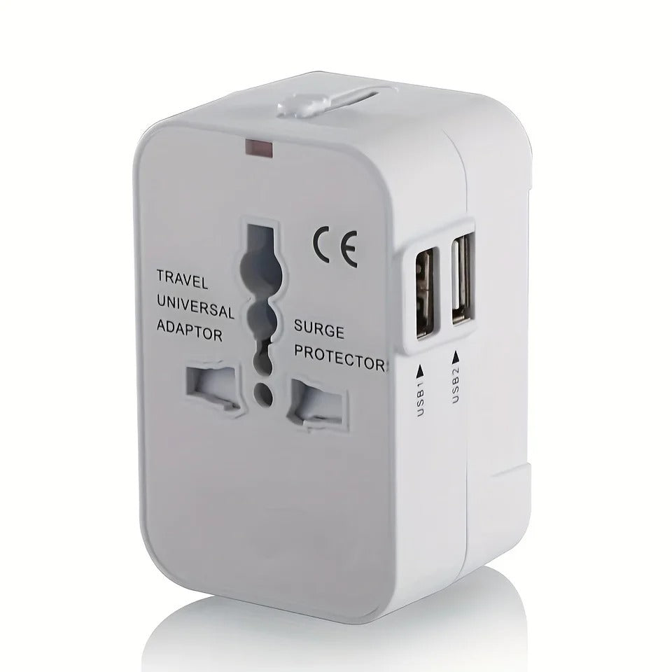 Universal Power Adapter with Dual USB Ports for International Travel Valideals Outlet