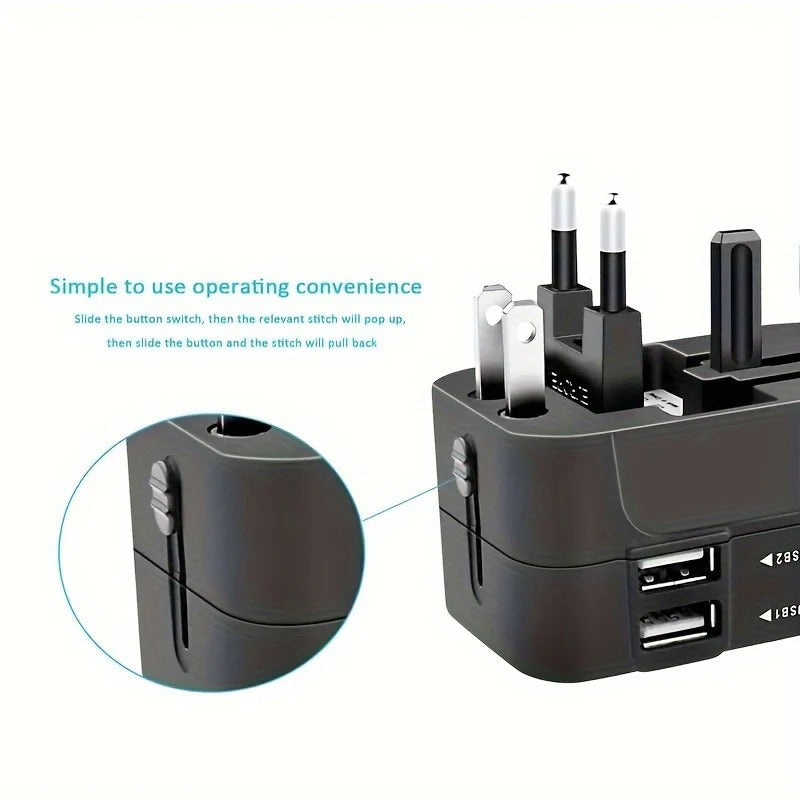 Universal Power Adapter with Dual USB Ports for International Travel Valideals Outlet