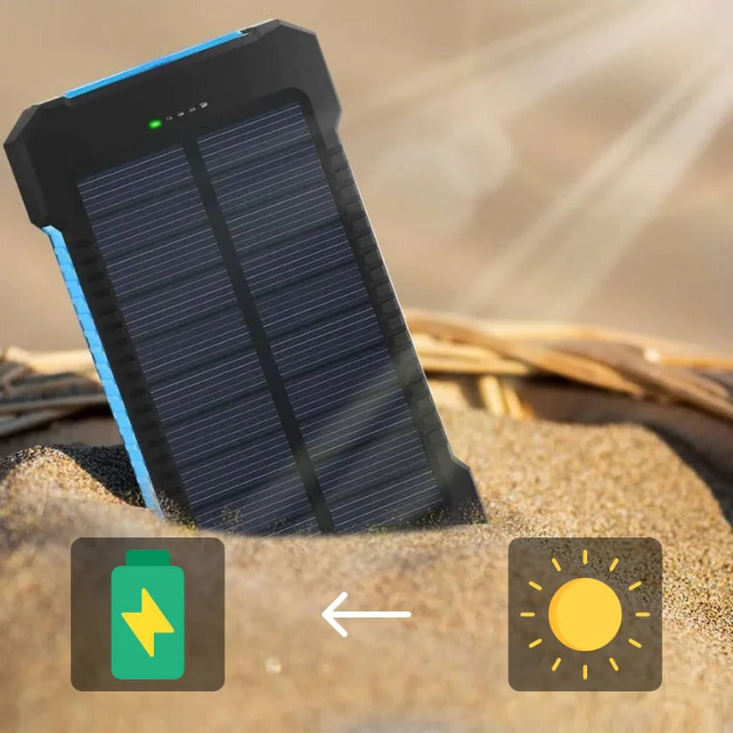 Solar Power Bank with 500000 mAh Capacity and Dual USB Outputs, Water-Resistant Valideals Outlet