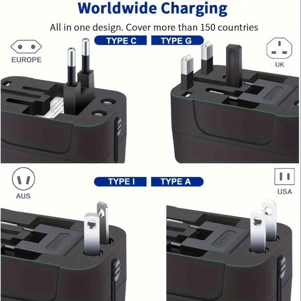 Universal Power Adapter with Dual USB Ports for International Travel Valideals Outlet