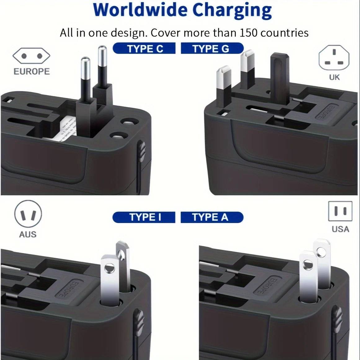 Universal Power Adapter with Dual USB Ports for International Travel Valideals Outlet