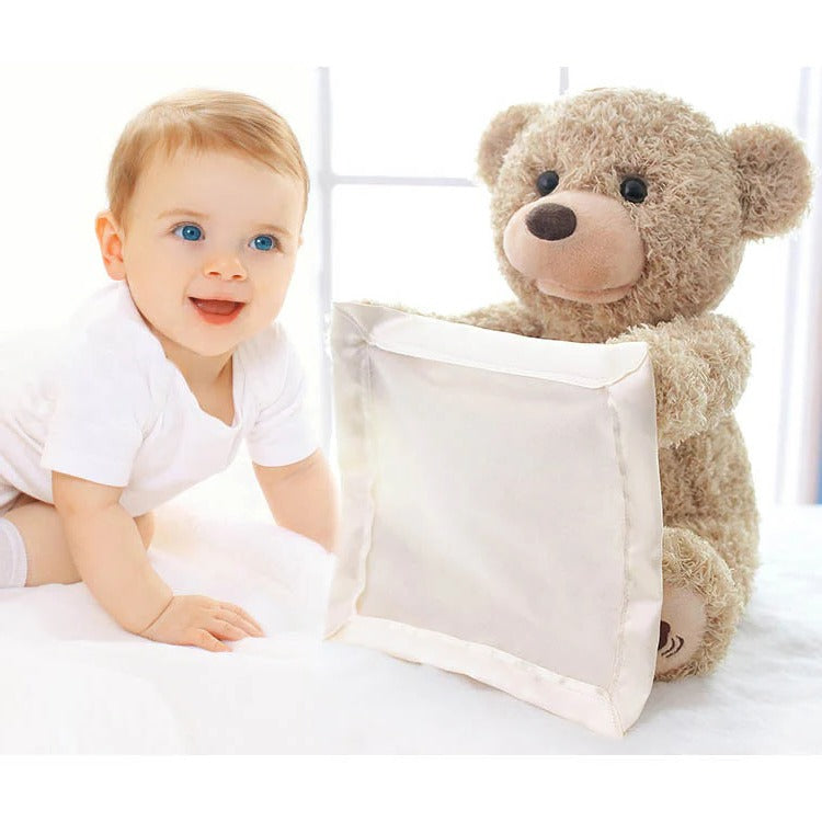 Peekaboo Plush Toy with Motorized Peek Cover and Soothing Melodies, 8-Inch Soft Plush Valideals Outlet