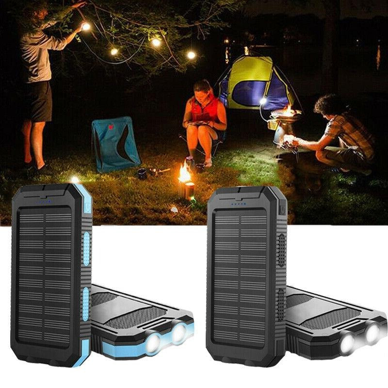 Solar Power Bank with 500000 mAh Capacity and Dual USB Outputs, Water-Resistant Valideals Outlet