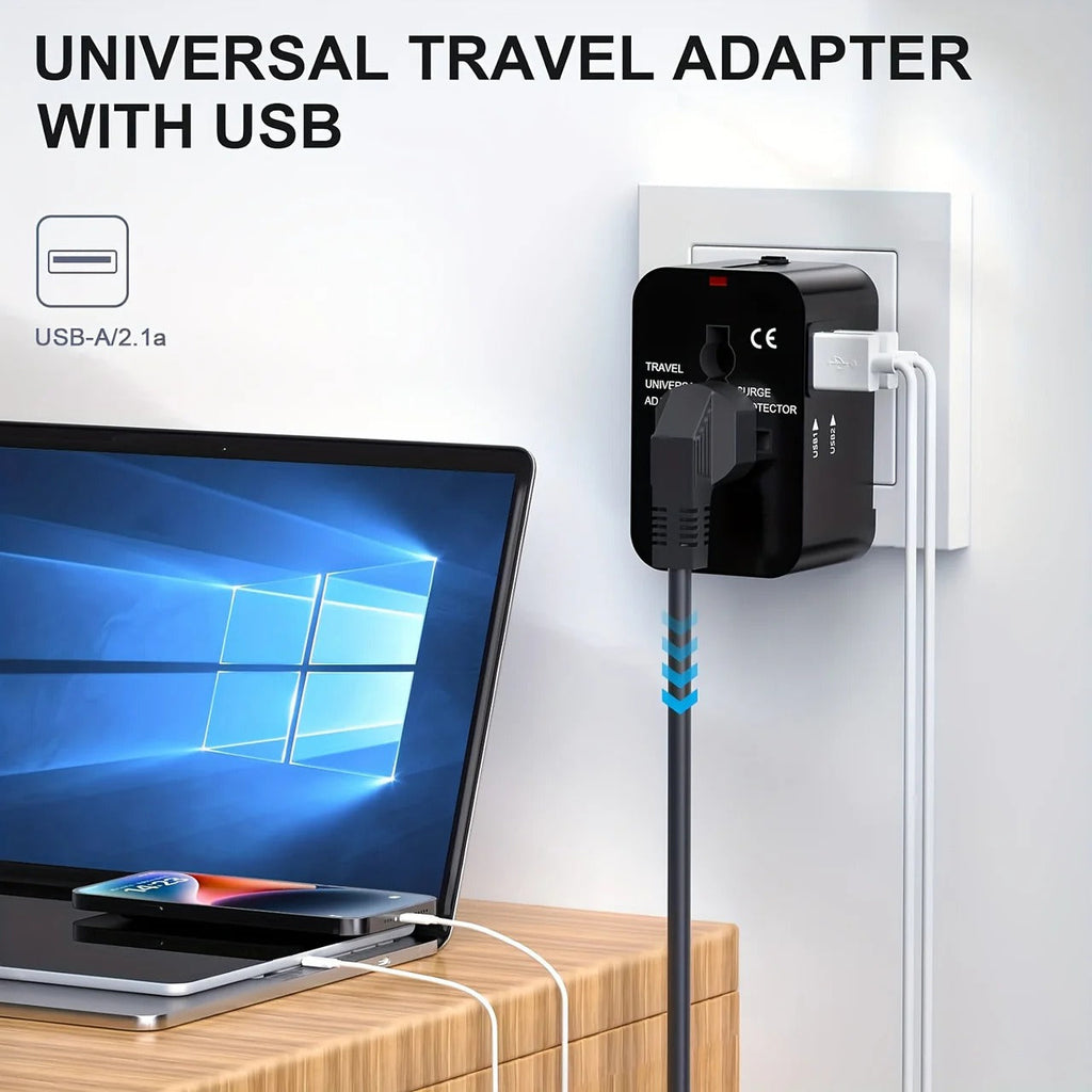 Universal Power Adapter with Dual USB Ports for International Travel Valideals Outlet