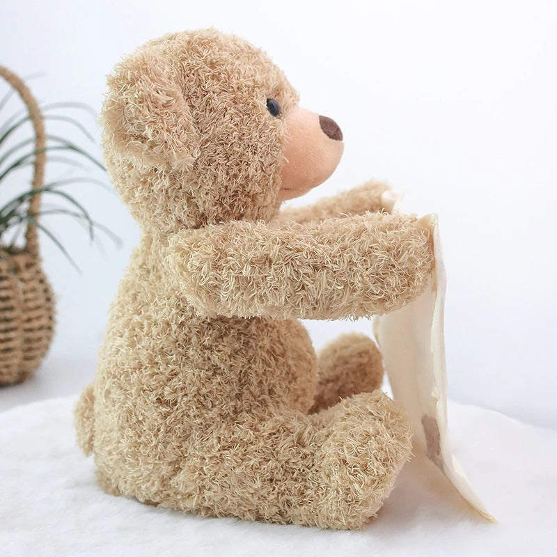 Peekaboo Plush Toy with Motorized Peek Cover and Soothing Melodies, 8-Inch Soft Plush Valideals Outlet
