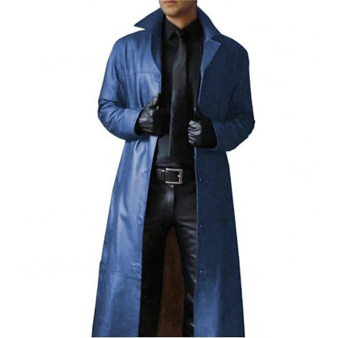 Men's Leather Coat with Insulated Lining and Zipper-Snap Closures, Tailored Fit Valideals Outlet