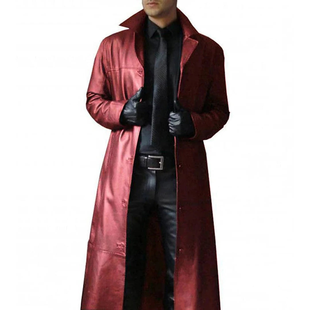 Men's Leather Coat with Insulated Lining and Zipper-Snap Closures, Tailored Fit Valideals Outlet