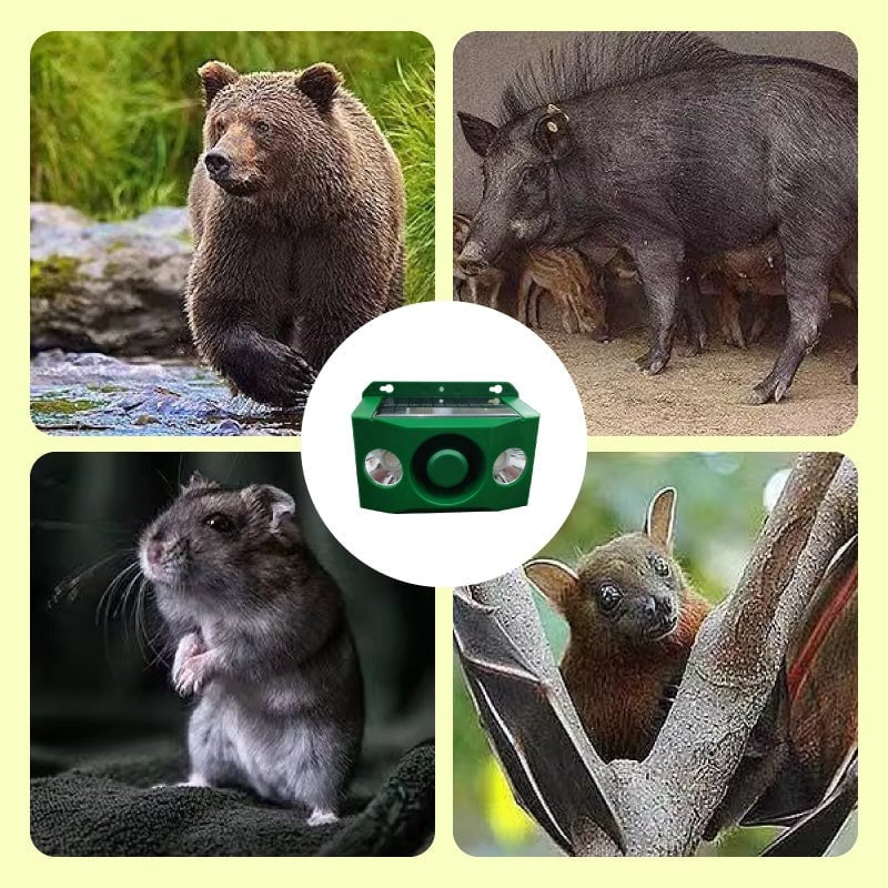 Solar Wildlife Deterrent with Flashing Lights and Alarm Sound Valideals Outlet
