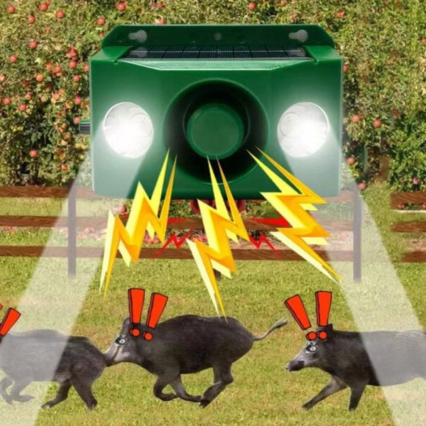 Solar Wildlife Deterrent with Flashing Lights and Alarm Sound Valideals Outlet