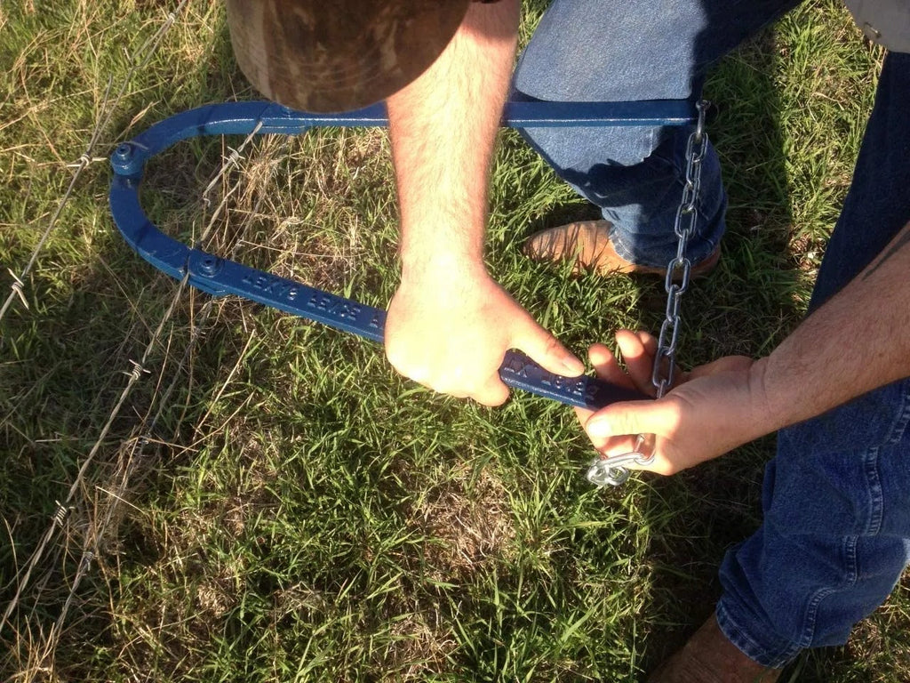 Fence Wire Tensioner Tool with Secure Clamp and Quick Lock, 48cm Metal Blue Valideals Outlet